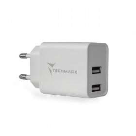 TECHMADE CARICATORE UNIVERSALE 2.1A CON PORTA USB